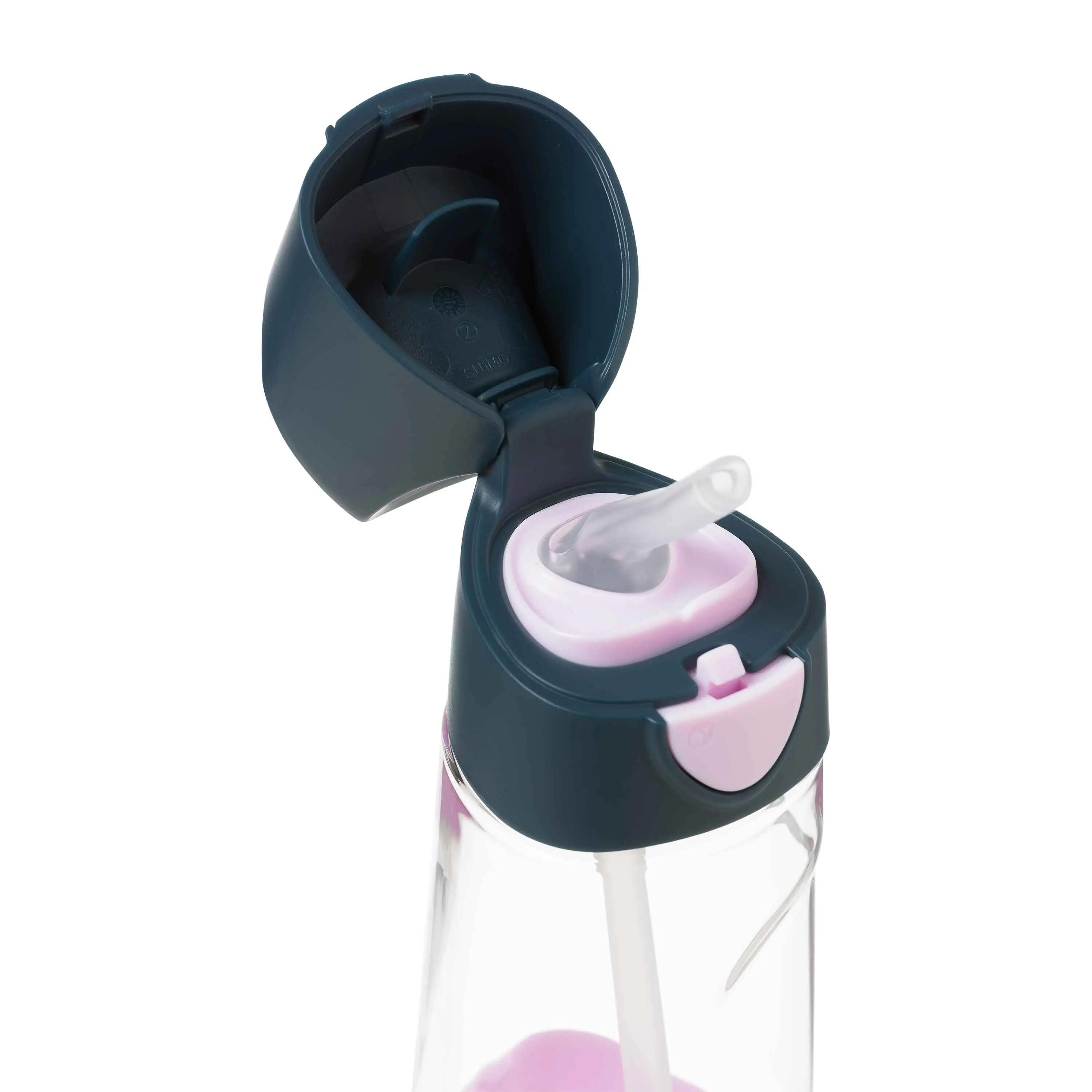 Láhev na pití s brčkem 450 ml - indigo/růžová 3/5