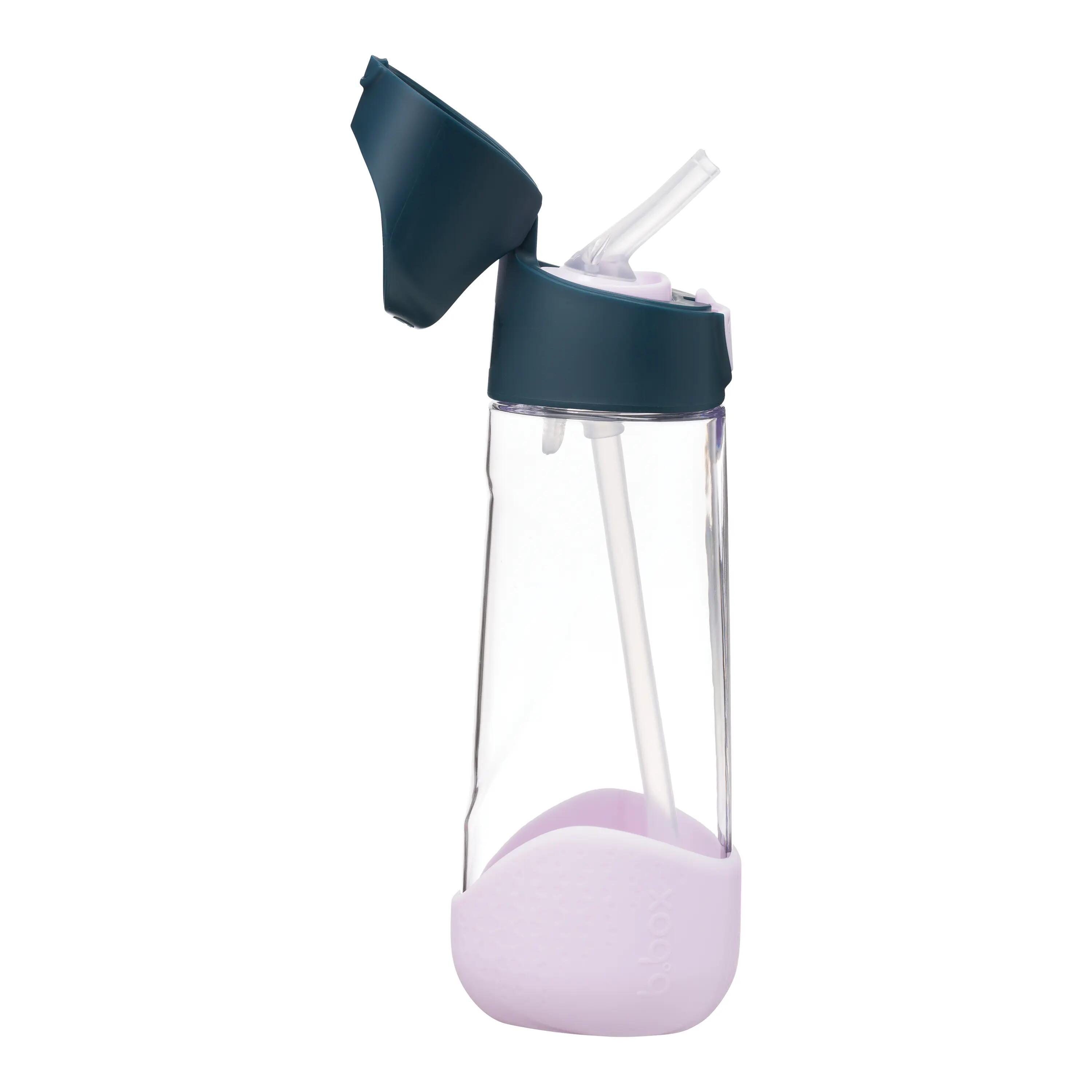 Láhev na pití s brčkem 600 ml - indigo/růžová 3/4