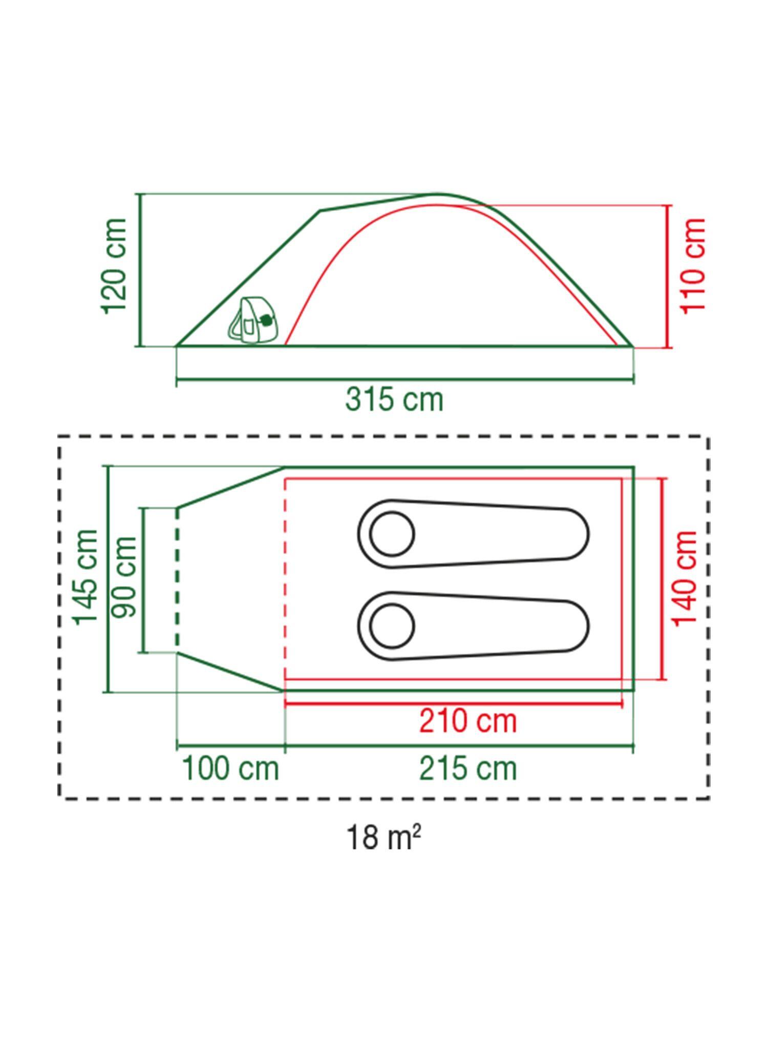 Namiot 2-osobowy Coleman Darwin 2 plus - grey