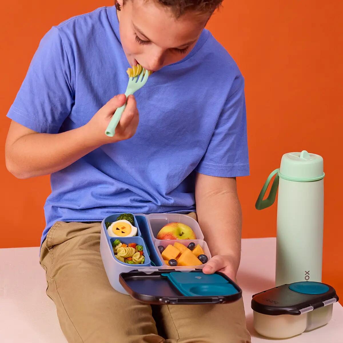 Silikonový bento organizér do středního boxu - modrý 6/6