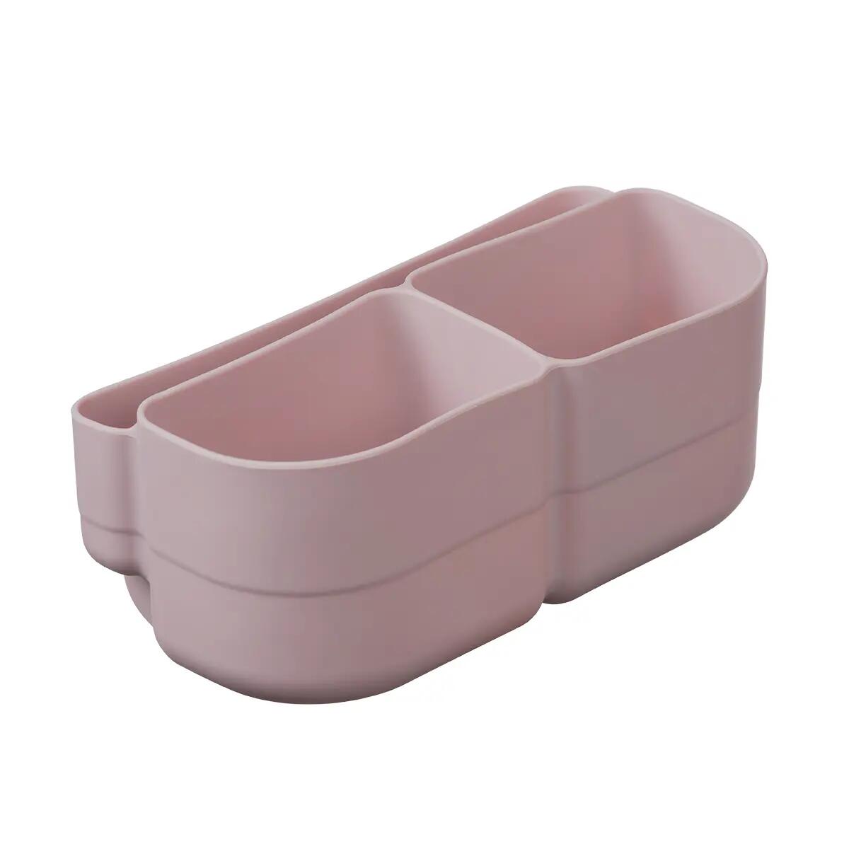Silikonový bento organizér do středního boxu - růžový 3/6