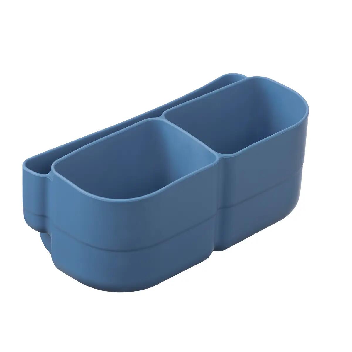 Silikonový bento organizér do středního boxu - modrý 3/6