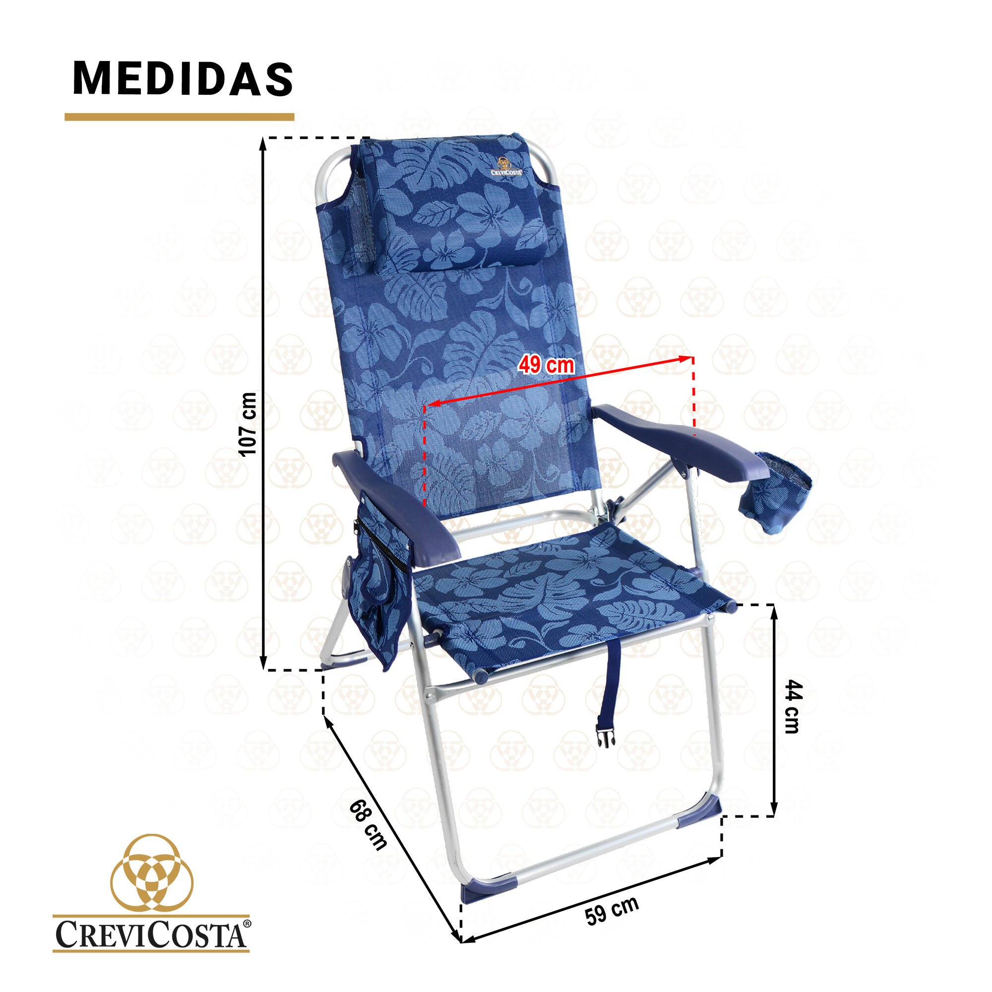Silla de Playa Palmera 2081-3 NEW - CREVICOSTA. Flowers 6/7