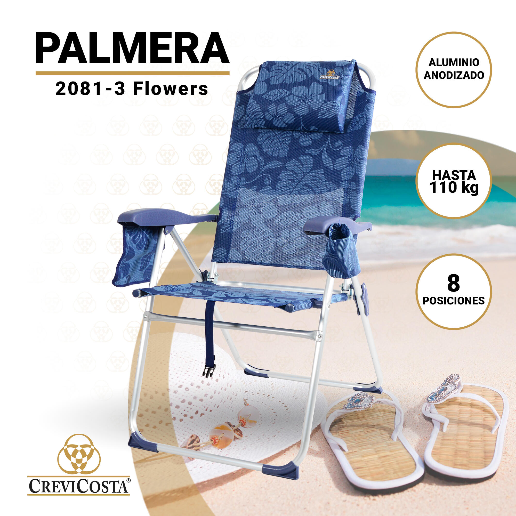 Silla de Playa Palmera 2081-3 NEW - CREVICOSTA. Flowers 2/7