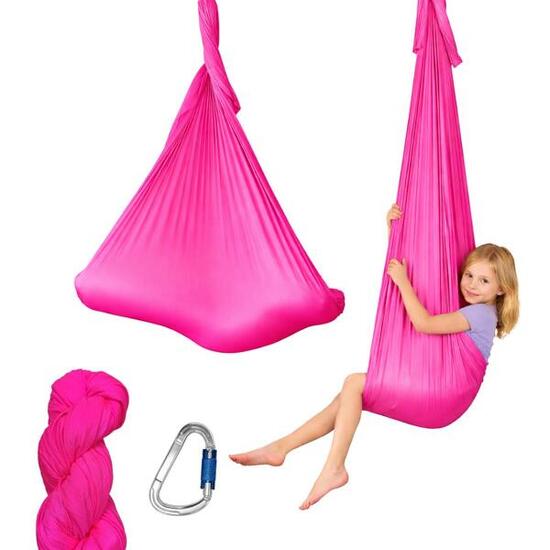 Hamac aerial yoga 5m, prêt à monter avec 2 mousquetons