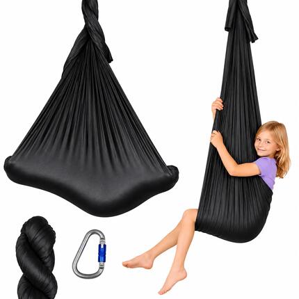 Hamac aerial yoga 5m, prêt à monter avec 2 mousquetons