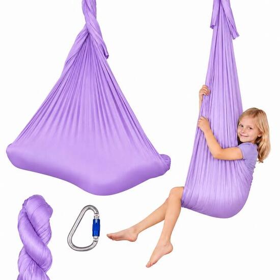 Hamac aerial yoga 5m, prêt à monter avec 2 mousquetons