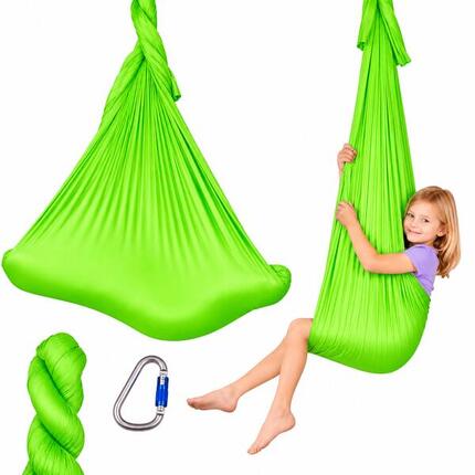 Hamac aerial yoga 5m, prêt à monter avec 2 mousquetons
