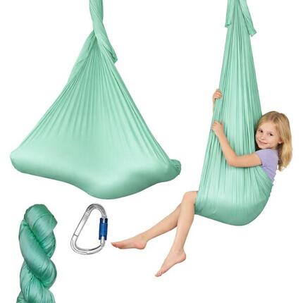 Hamac aerial yoga 5m, prêt à monter avec 2 mousquetons