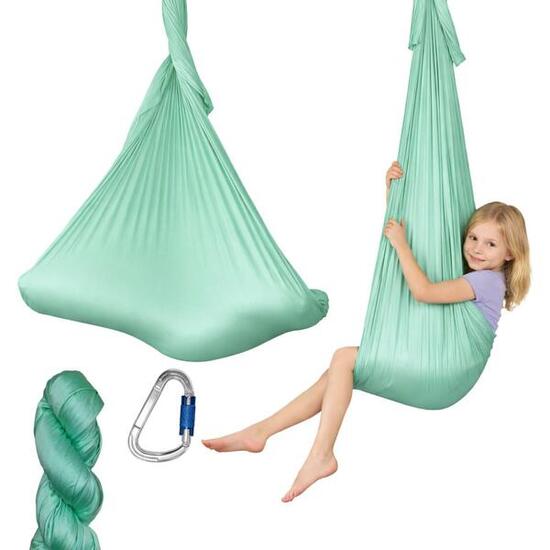 Hamac aerial yoga 5m, prêt à monter avec 2 mousquetons
