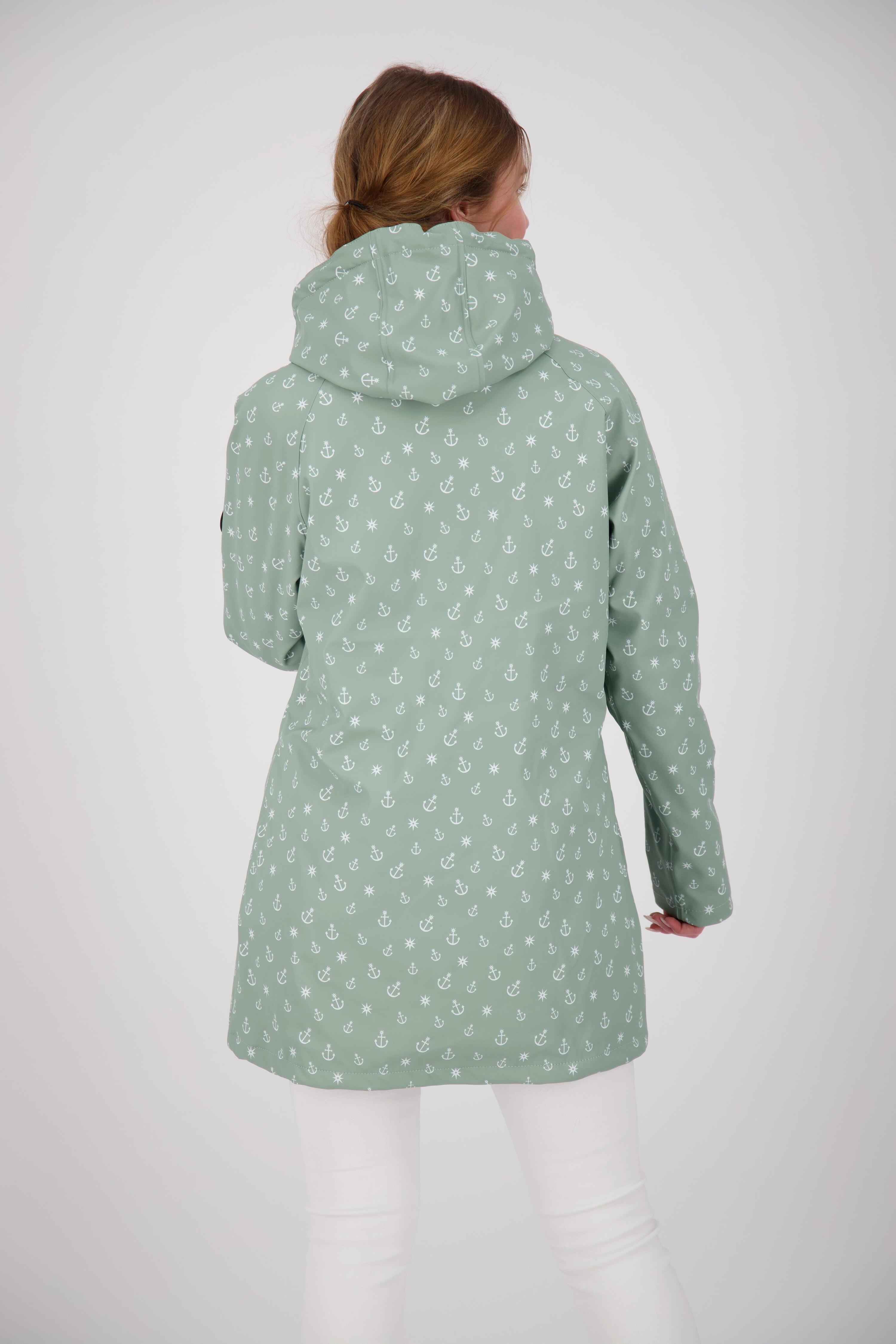 Regenjacke Damen wasserdicht winddicht Küstenwandern – ANKERGLUTWOLKE 2/4