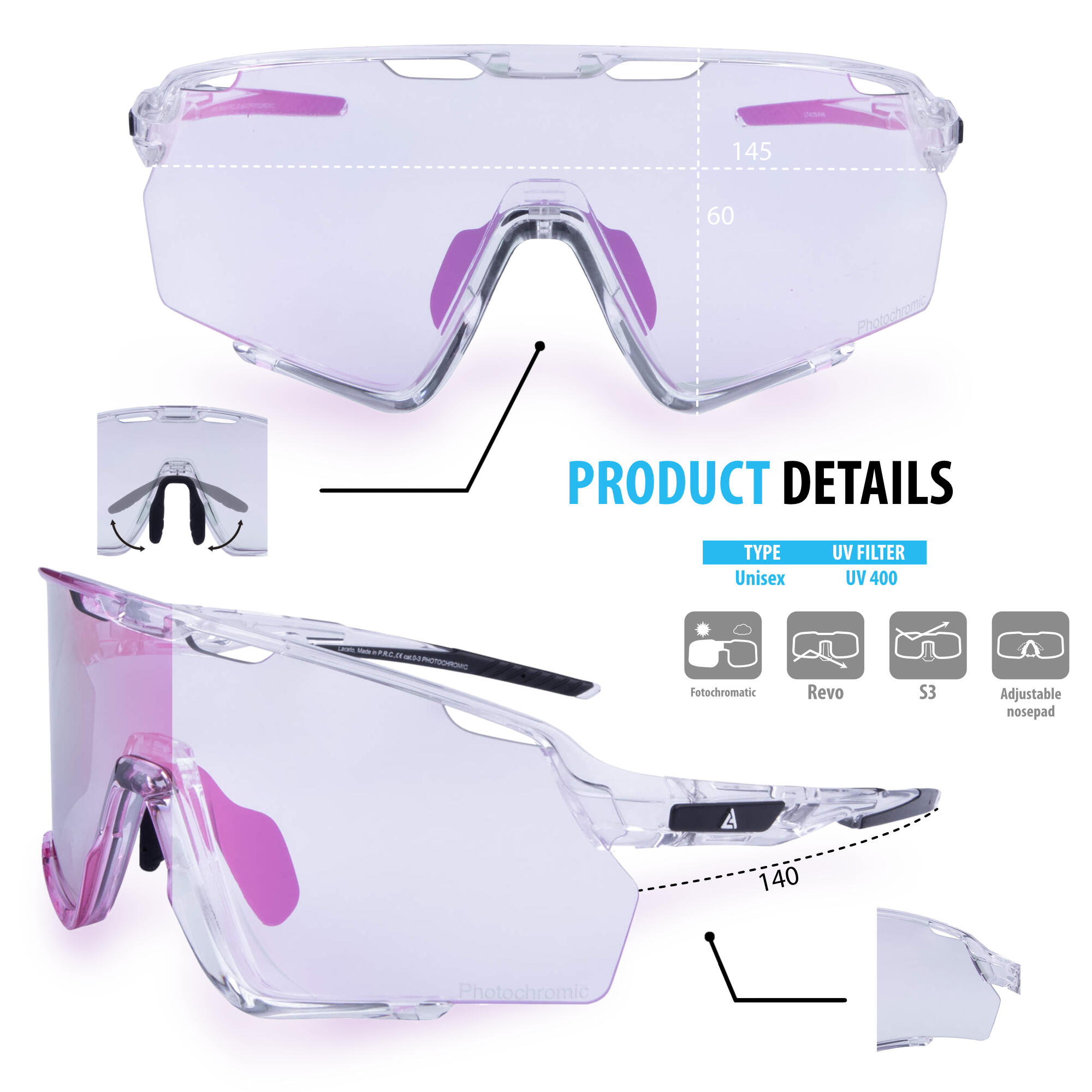 Sonnenbrille SPARK – fotochromatische Gläser und Rahmen 6/6
