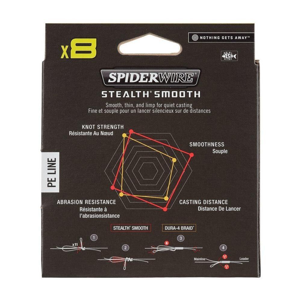 Žlutá pletená rybářská šňůra STEALTH SMOOTH 8 (150 m) 4/4