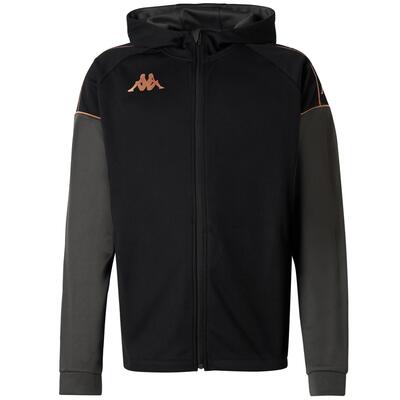 Jas - sportswear - heren - mevolo - slim fit, met capuchon, ritszakken - zwart