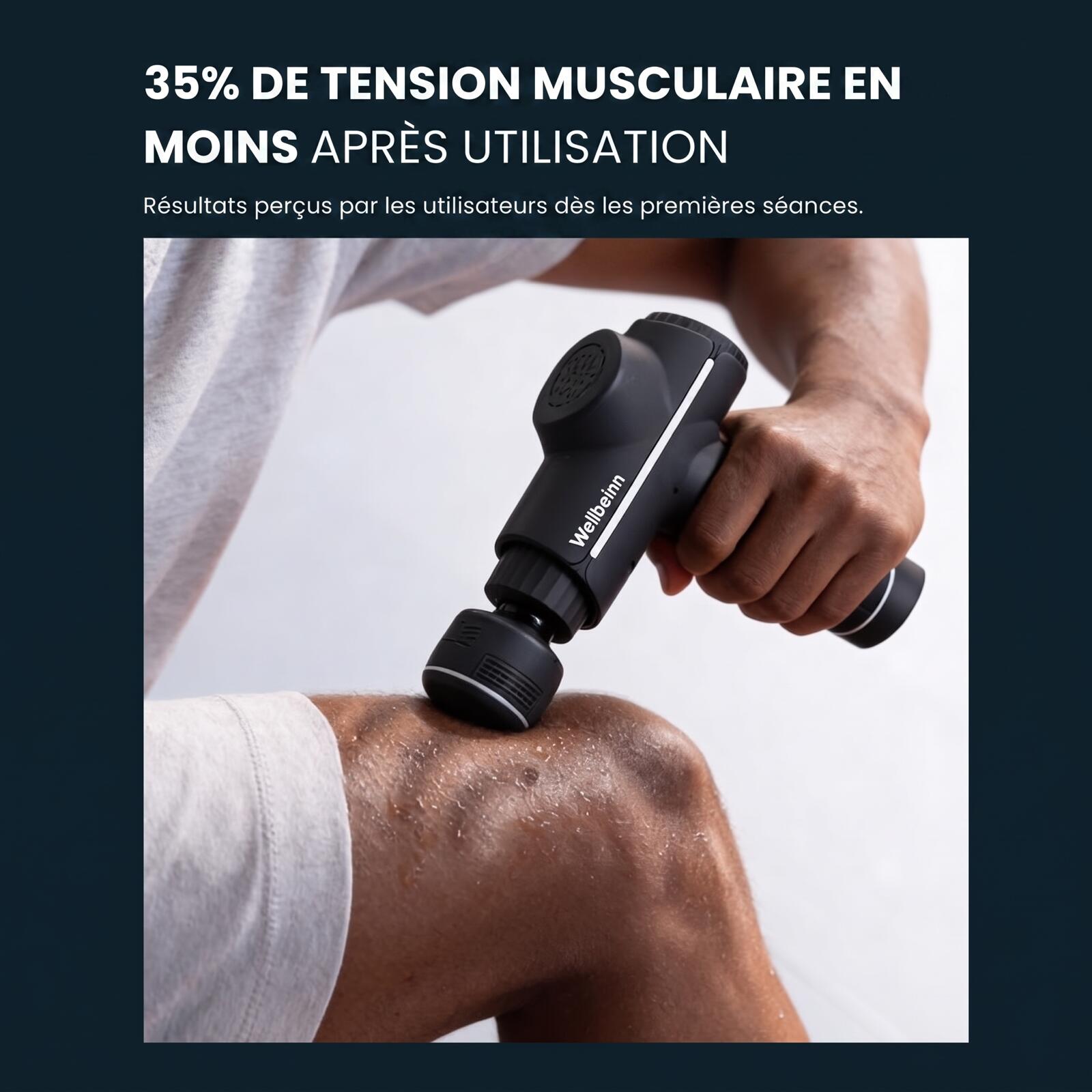 BE-IN 02 — Pistola de Masaje Wellbeinn 3D Pro | Terapia de Frío y Calor + Vibrac 6/7
