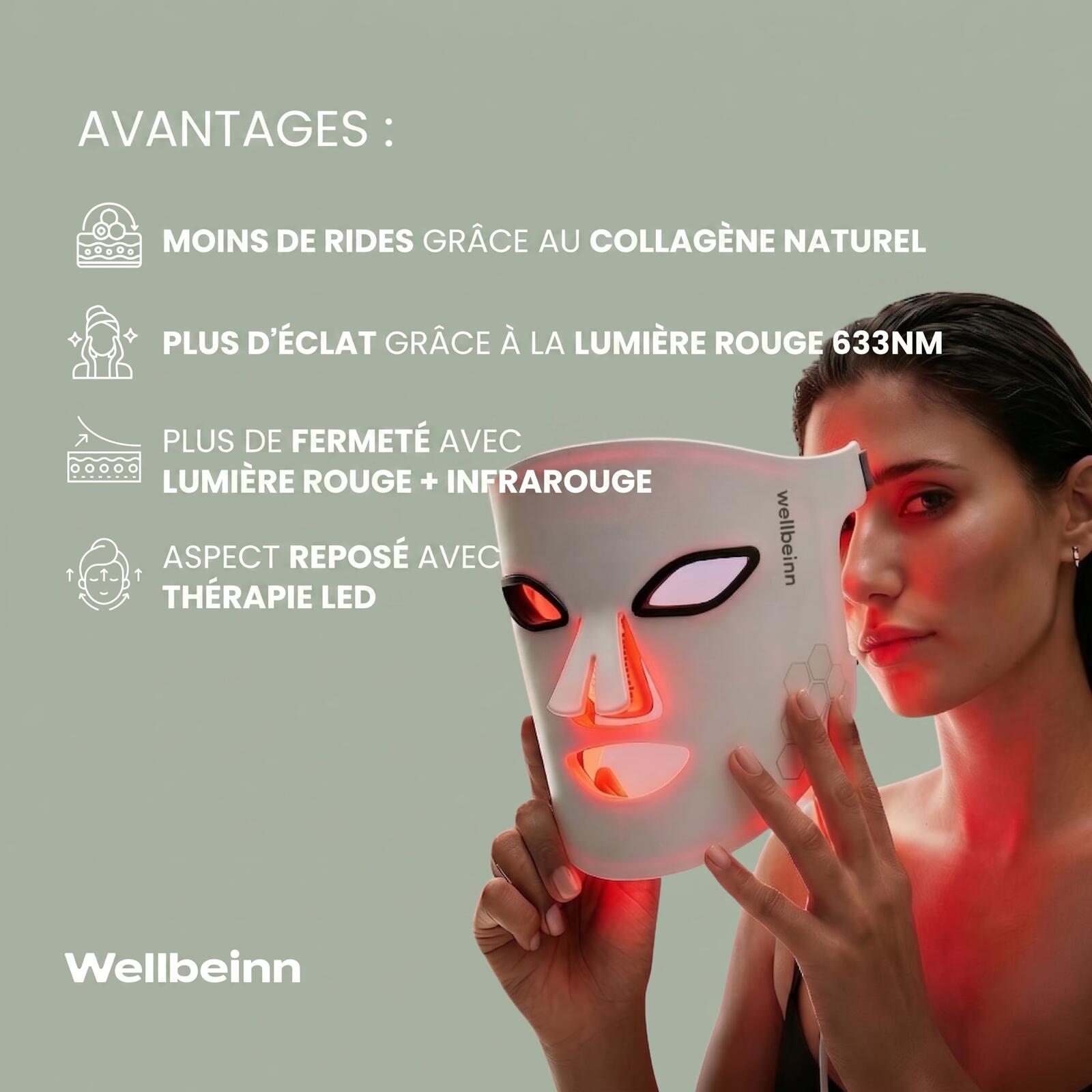 Redinn Mask WELLBEINN – Rotlichtmaske mit 660 nm und 850 nm 2/7
