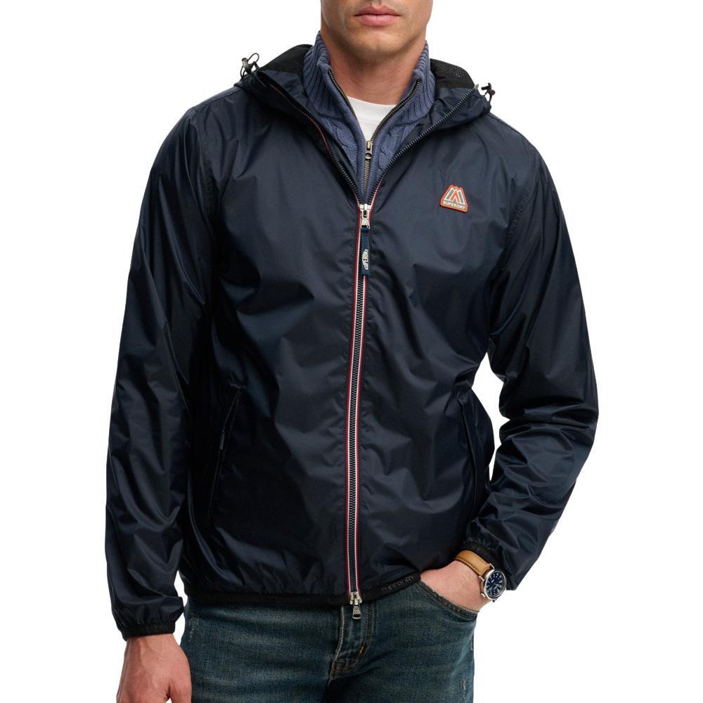 Superdry Men's Essential Tri Windbreaker Navy Rain Jacket