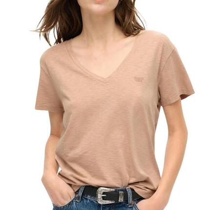 T-shirt col V brodé et flammé femme Superdry