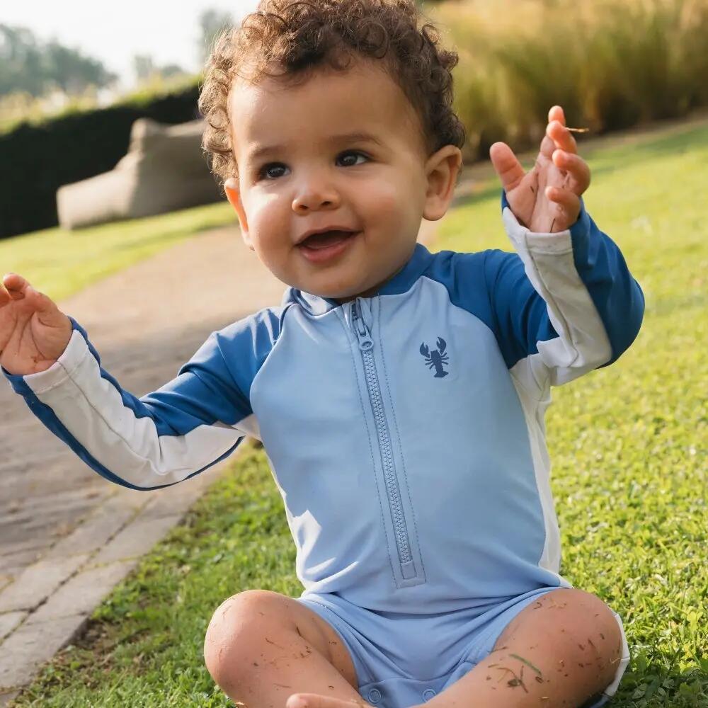 Bañador UV Niños 2-6 Meses - Azul - Con Rayas - 62/68 4/6