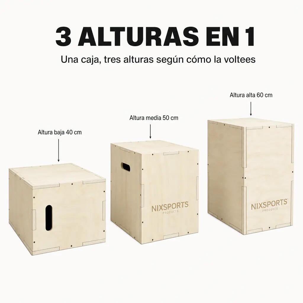 Holz-Plyometriekasten mit drei Höhen 6/7