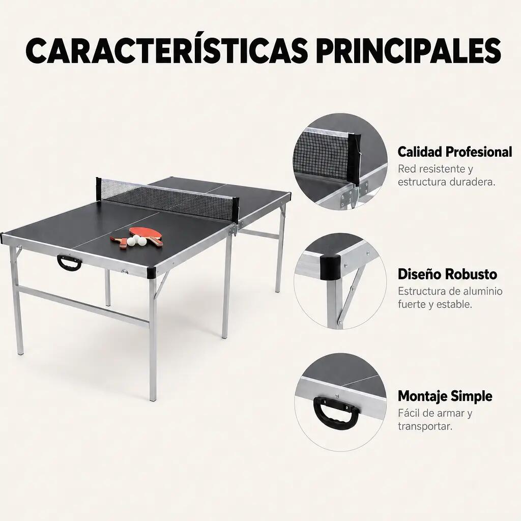 Mesa de Pingue-Pongue Dobrável com Rede 182x91 cm 5/7