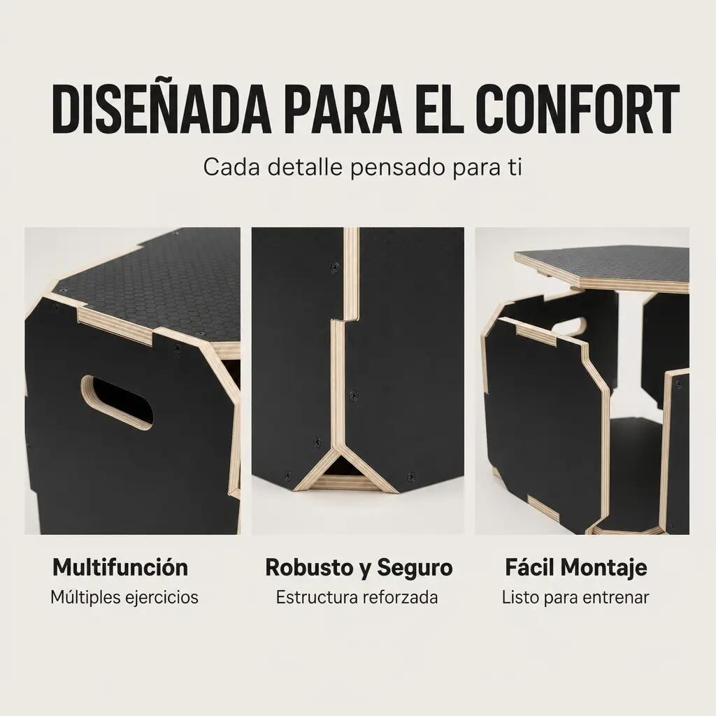 Cajón Pliométrico Antideslizante 16/18 Pulgadas 3/7