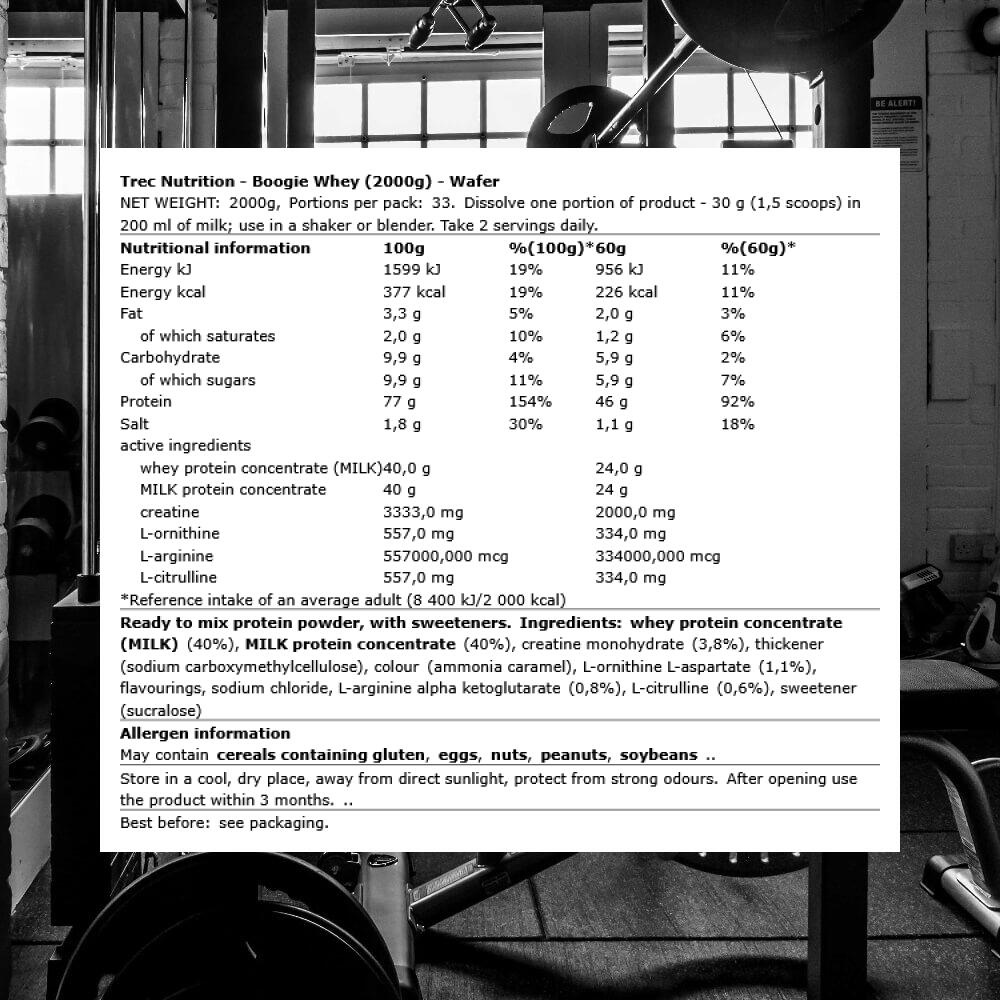 Trec Nutrition Boogie Whey (2000g) Wafer - Protéines - Mélange de protéines 3/3