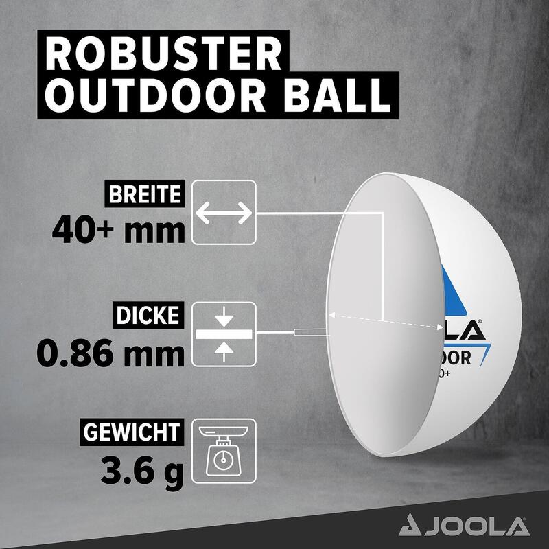 Mingi tenis de masă JOOLA Outdoor set 6, greutate sporită, alb