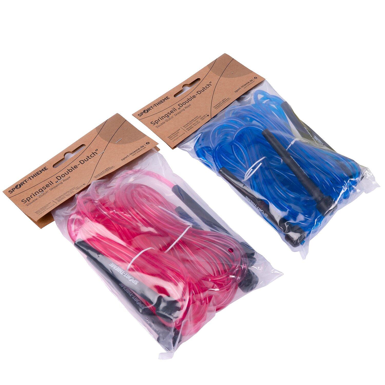 Springseil Double-Dutch Neonpink Kunststoff Fitnesstraining Unisex Neonpink 4/4