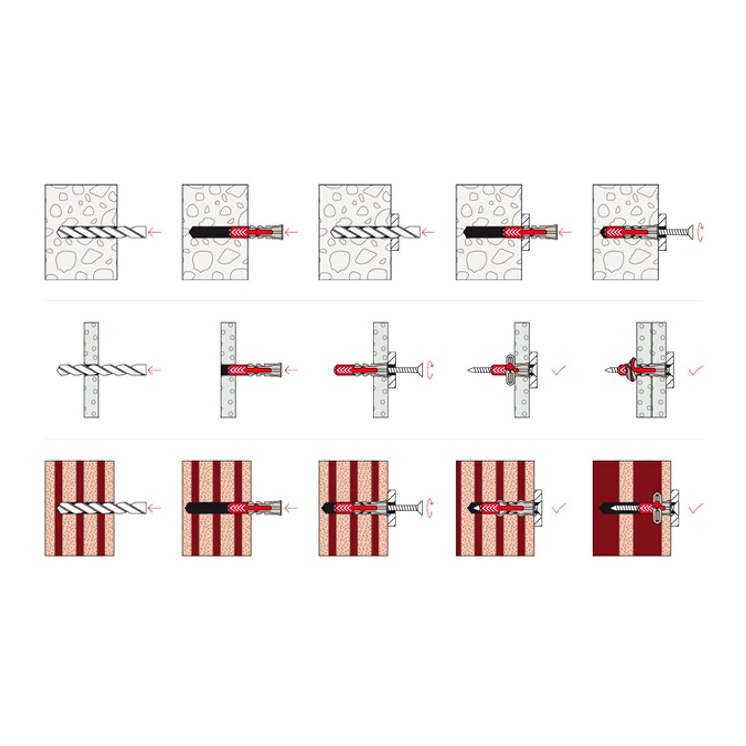 BenchK PS8 Tasselli ad espansione Fischer 10×80 con viti per scalette BenchK 3/6