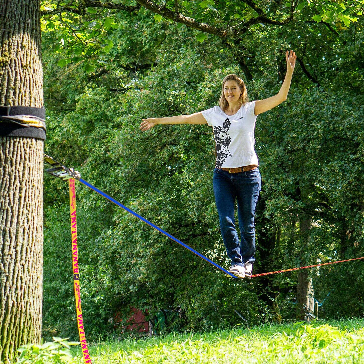 BANANALAMA avec protection de l'arbre - Slackline - Jaune 4/8