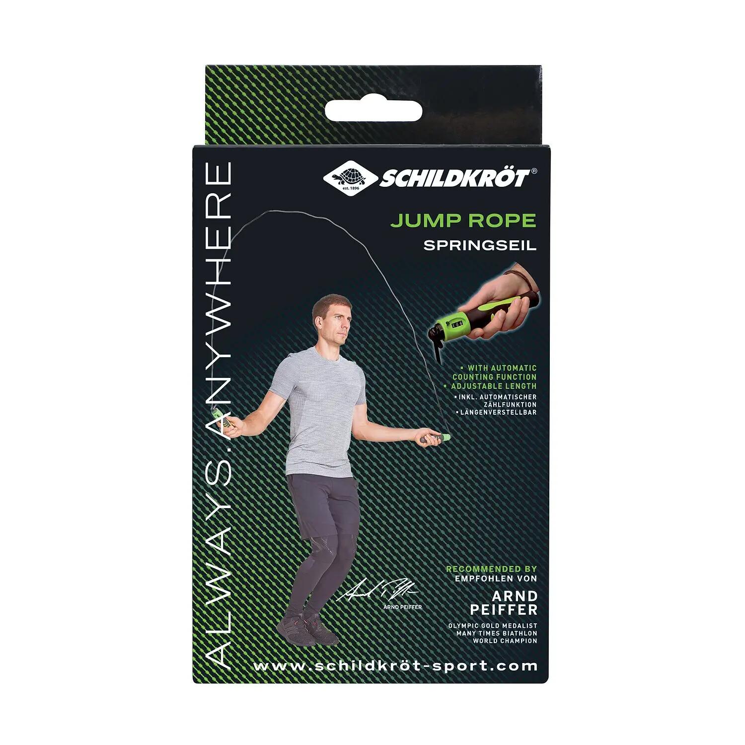 Springseil mit Zählfunktion Fitnesstraining Unisex Schwarz-Grüne Griffe 5/6