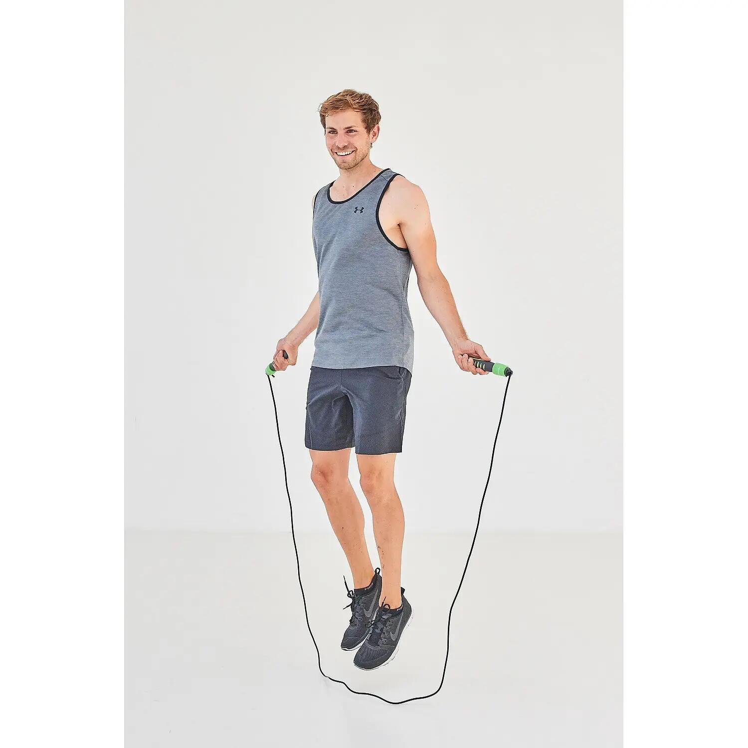 Springseil mit Zählfunktion Fitnesstraining Unisex Schwarz-Grüne Griffe 3/6
