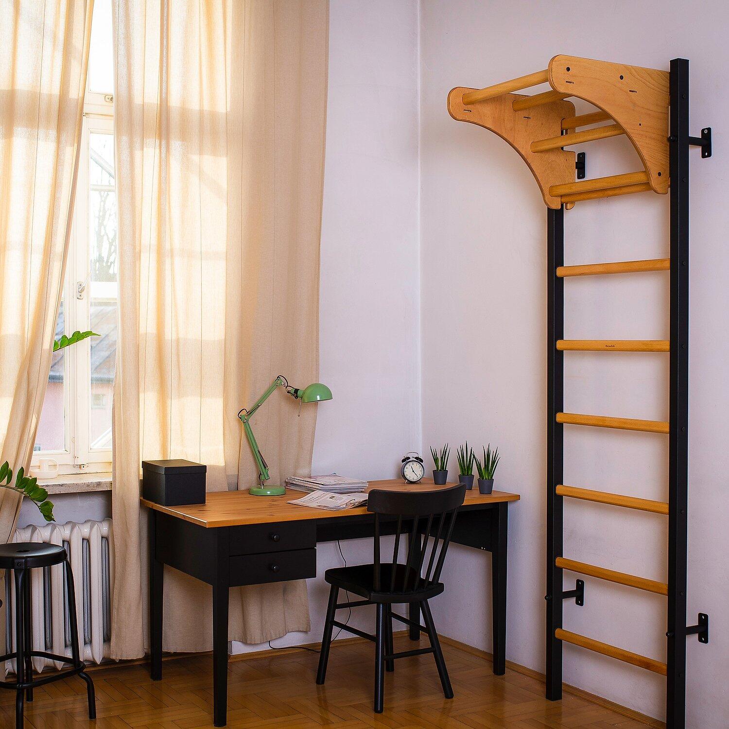 Wall Bars 211, with removable Pull-Up Bar 211B, black Turnen / Kunstturnen 3/4