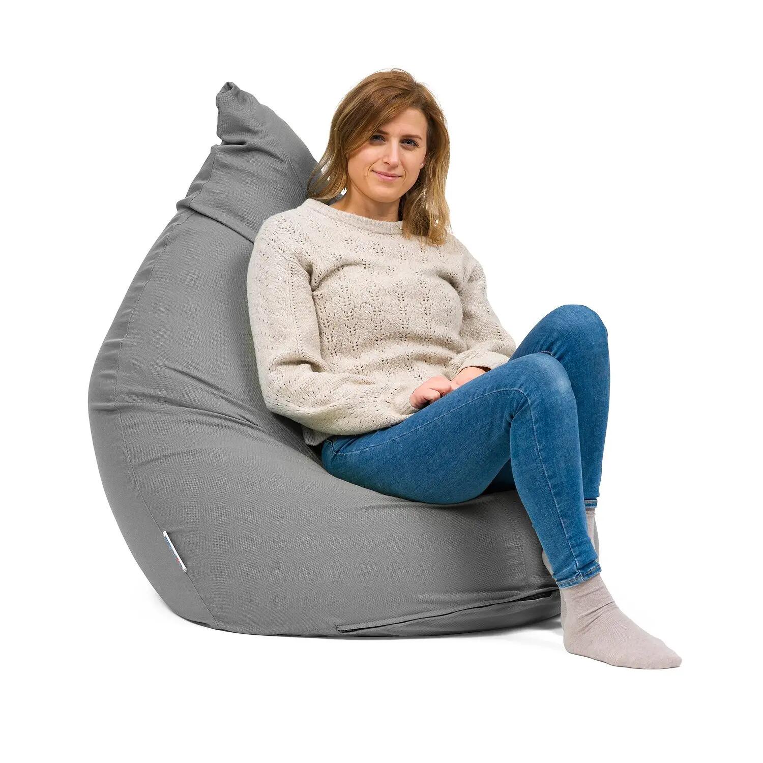 Sitzsack Comfort Grau Für Erwachsene 70x130 cm Gesundheitssport Unisex Grau 4/5
