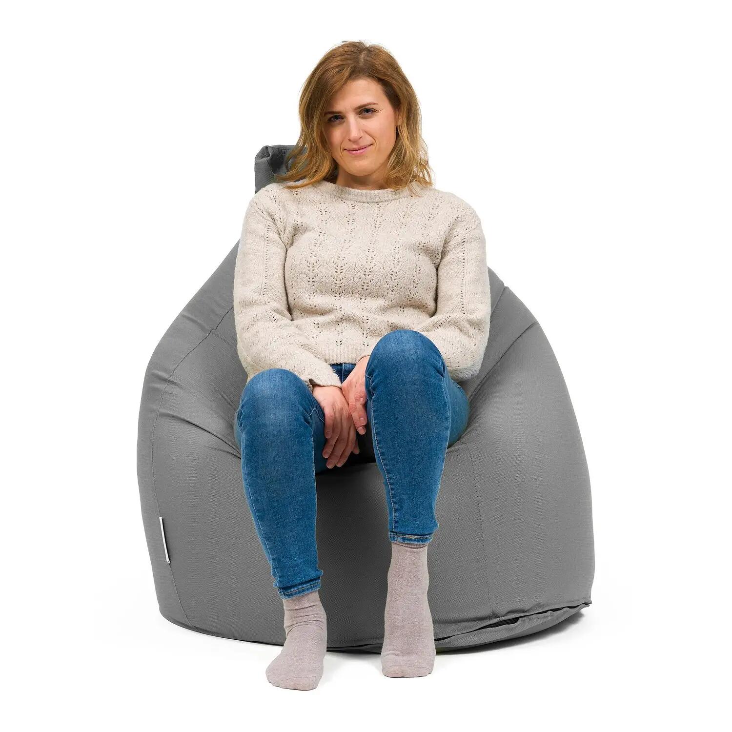 Sitzsack Comfort Grau Für Erwachsene 70x130 cm Gesundheitssport Unisex Grau 2/5