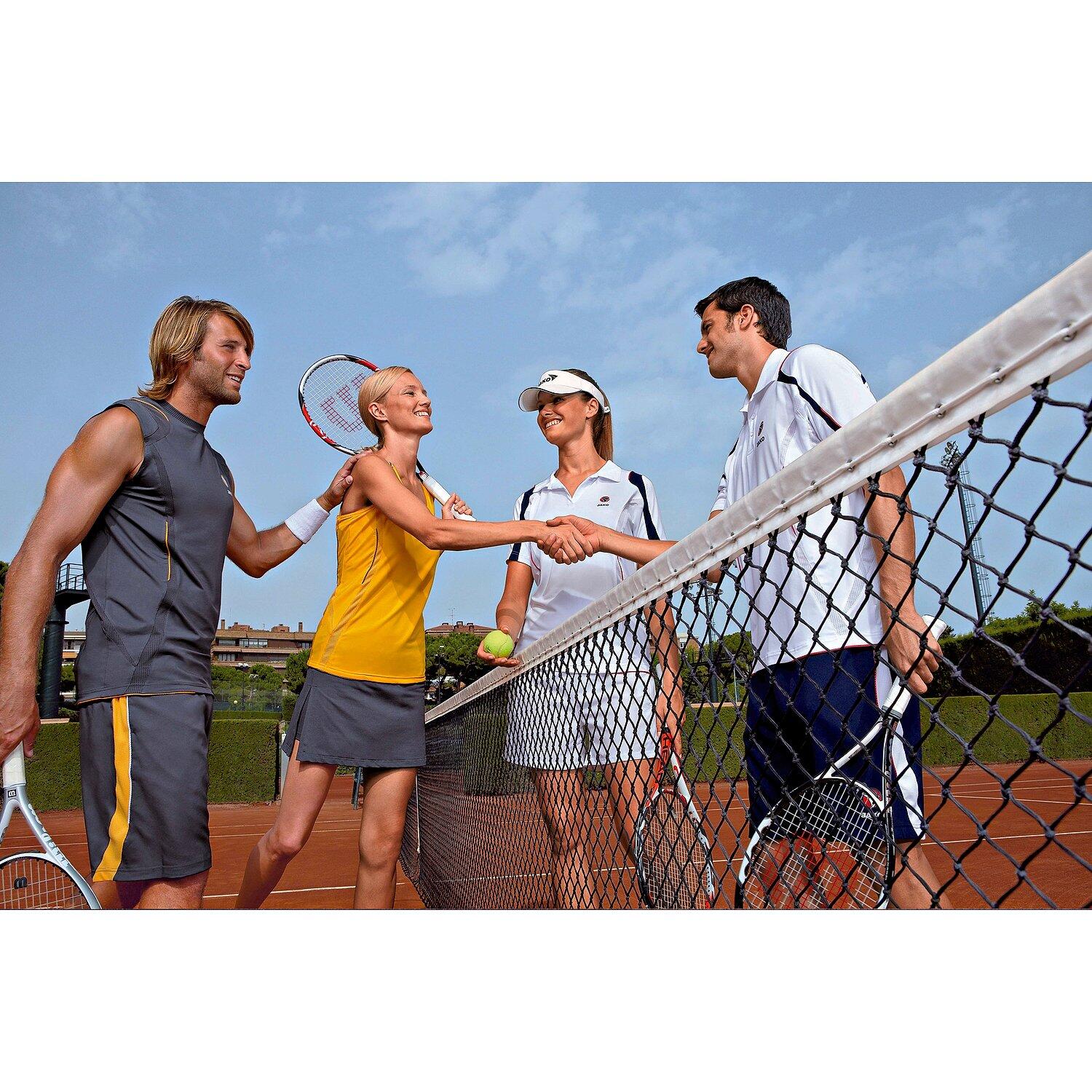 Tennisnetz Doppelreihe, ringsherum eingefasst Tennis Unisex 3/6