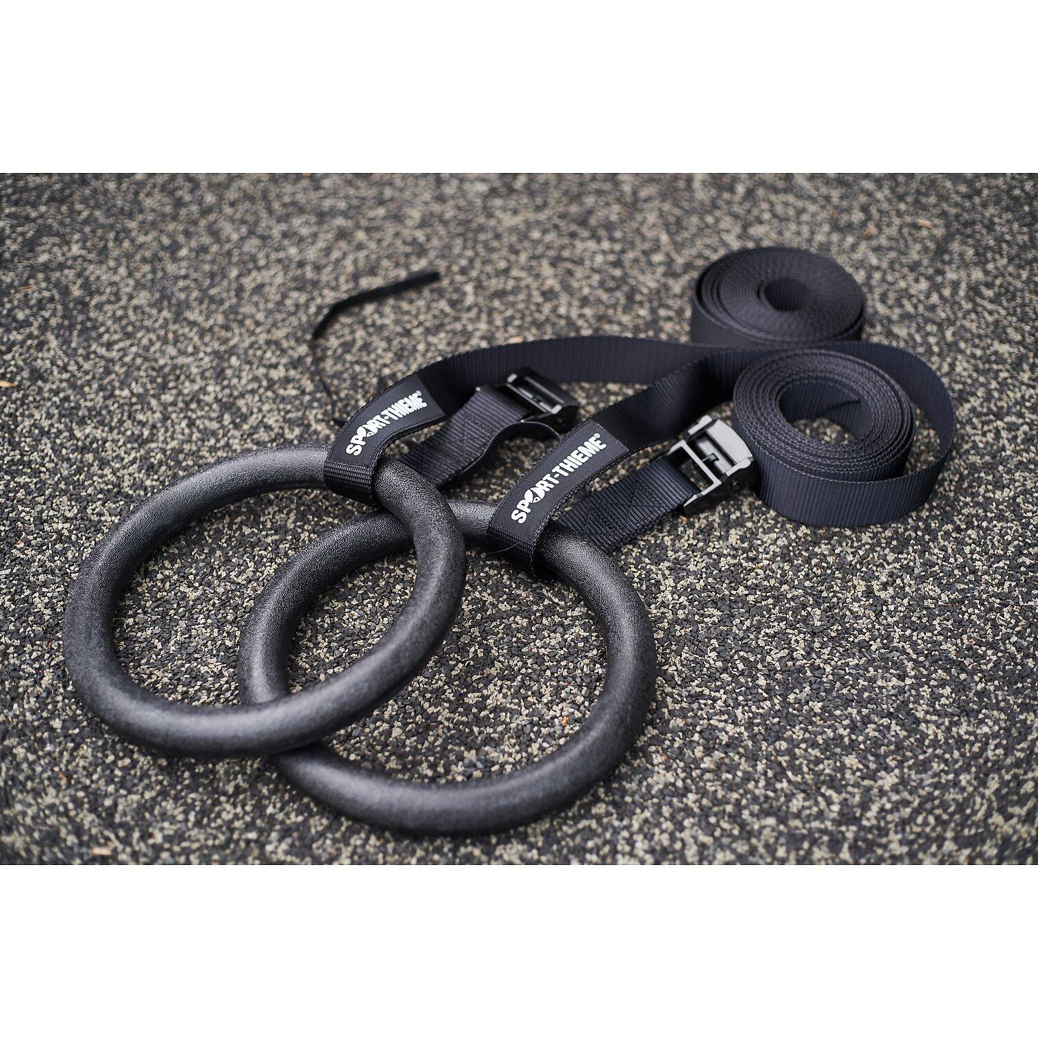 Turnringe-Set Crosstraining, outdoor Turnen Unisex Schwarz 6/6