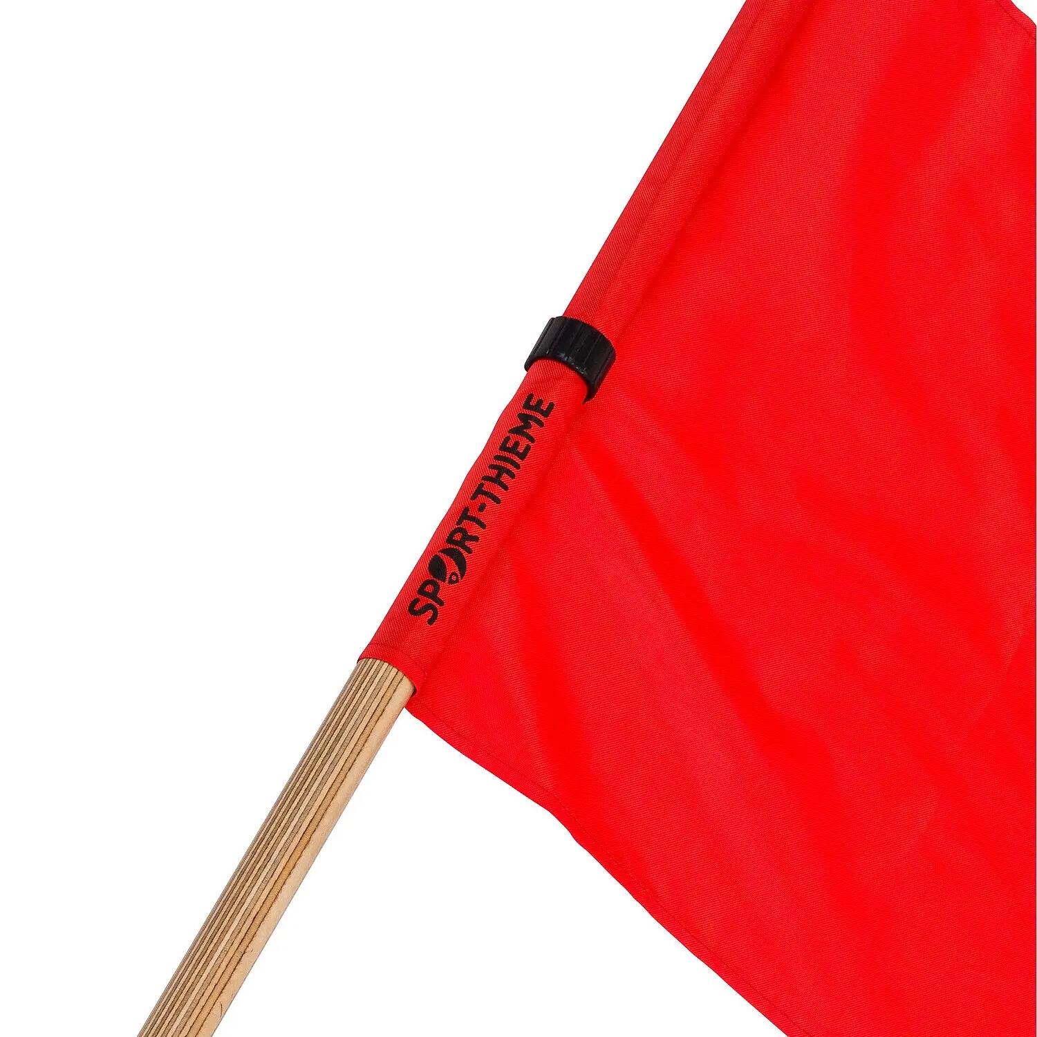Kampfrichterfahne Colour Holz-Griff Rot Leichtathletik Unisex Rot 4/5