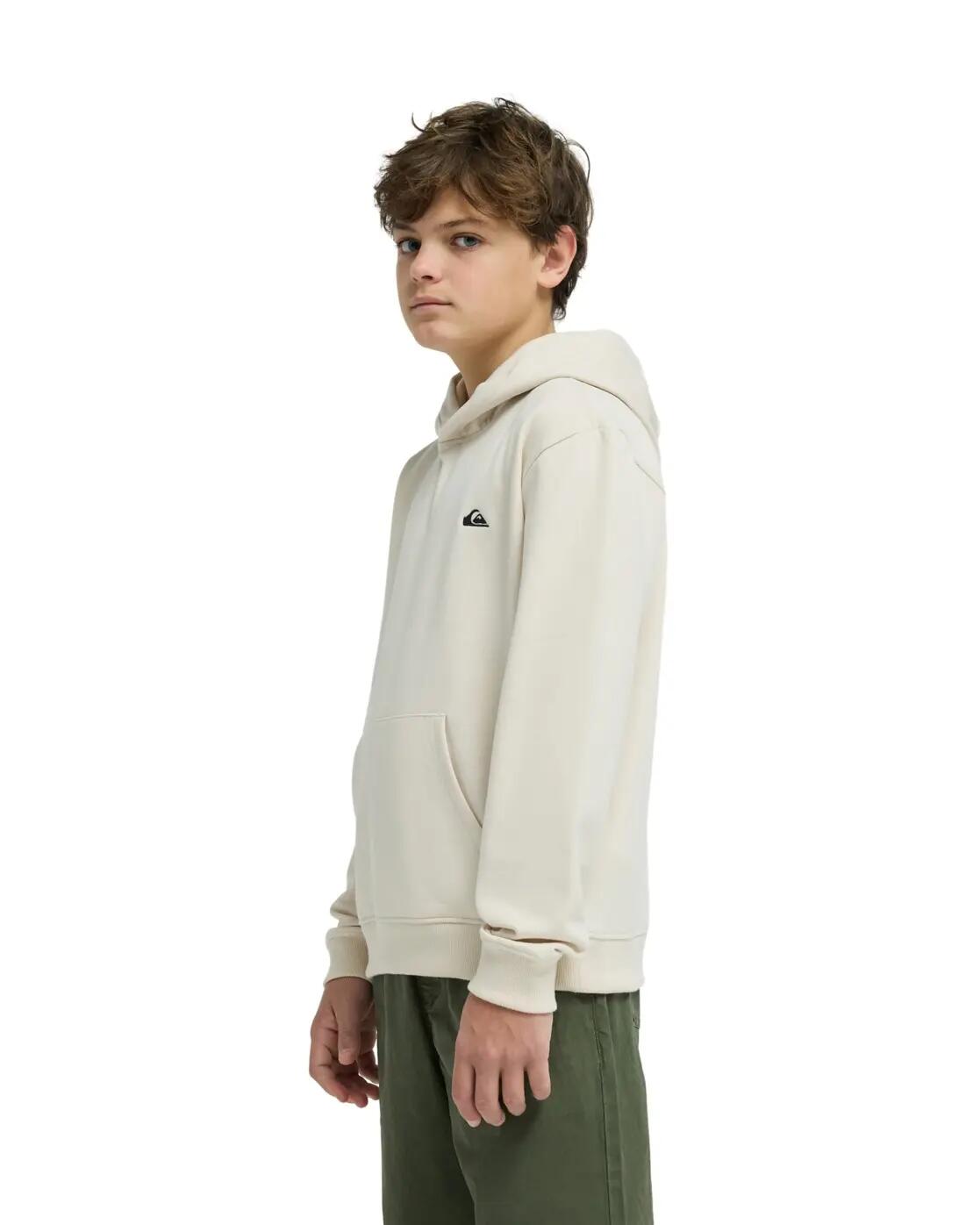 Kapuzenpulli BASIC Weiss Junge 3/4
