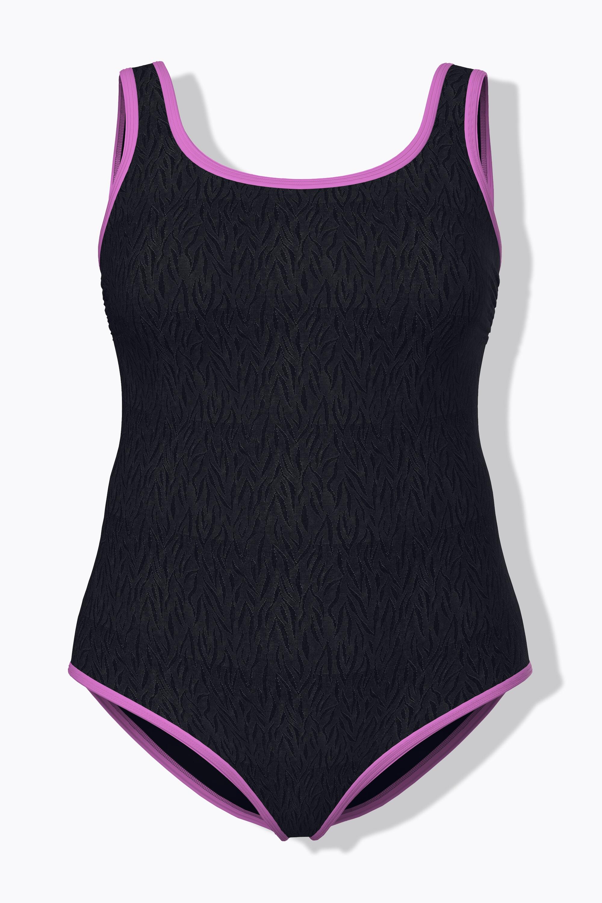Dames Badpak kleurige biezen zonder zachte cups ronde hals 6/7