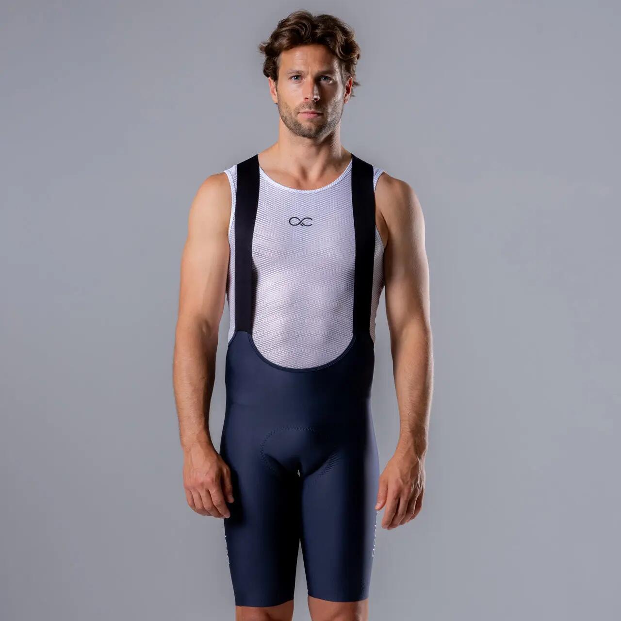 Intermediate Heren Fietsbroek kort met bretels en zeem wielrenbroek 3/4