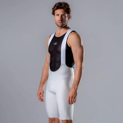 Intermediate heren fietsbroek kort met bretels en zeem wielrenbroek