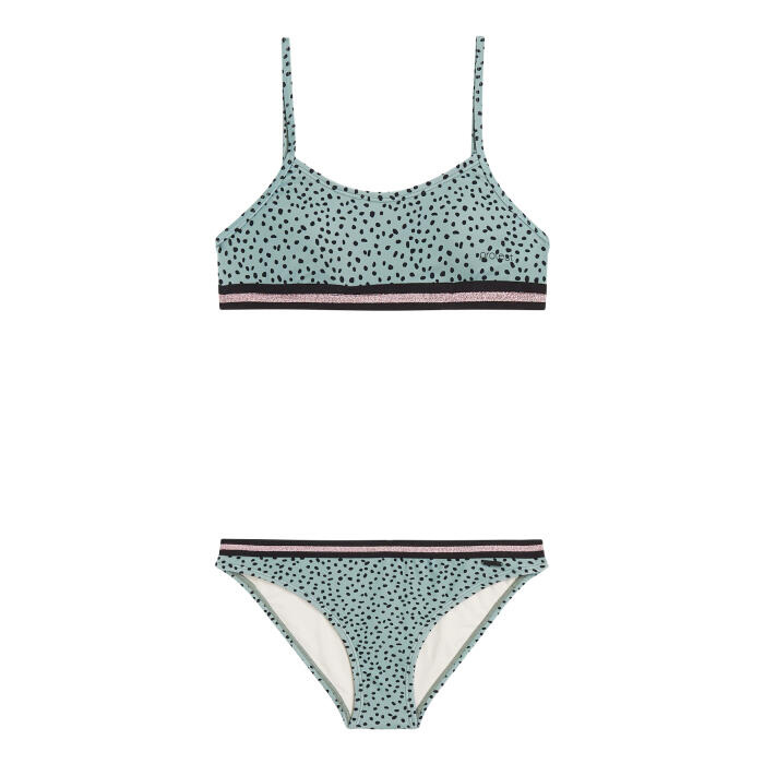 Bikini - Natation - Filles - Dos nu, Imprimé panthère, Vert 1/1