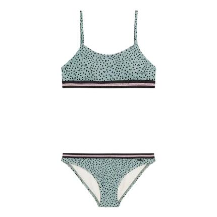 Bikini - Natation - Filles - Dos nu, Imprimé panthère, Vert