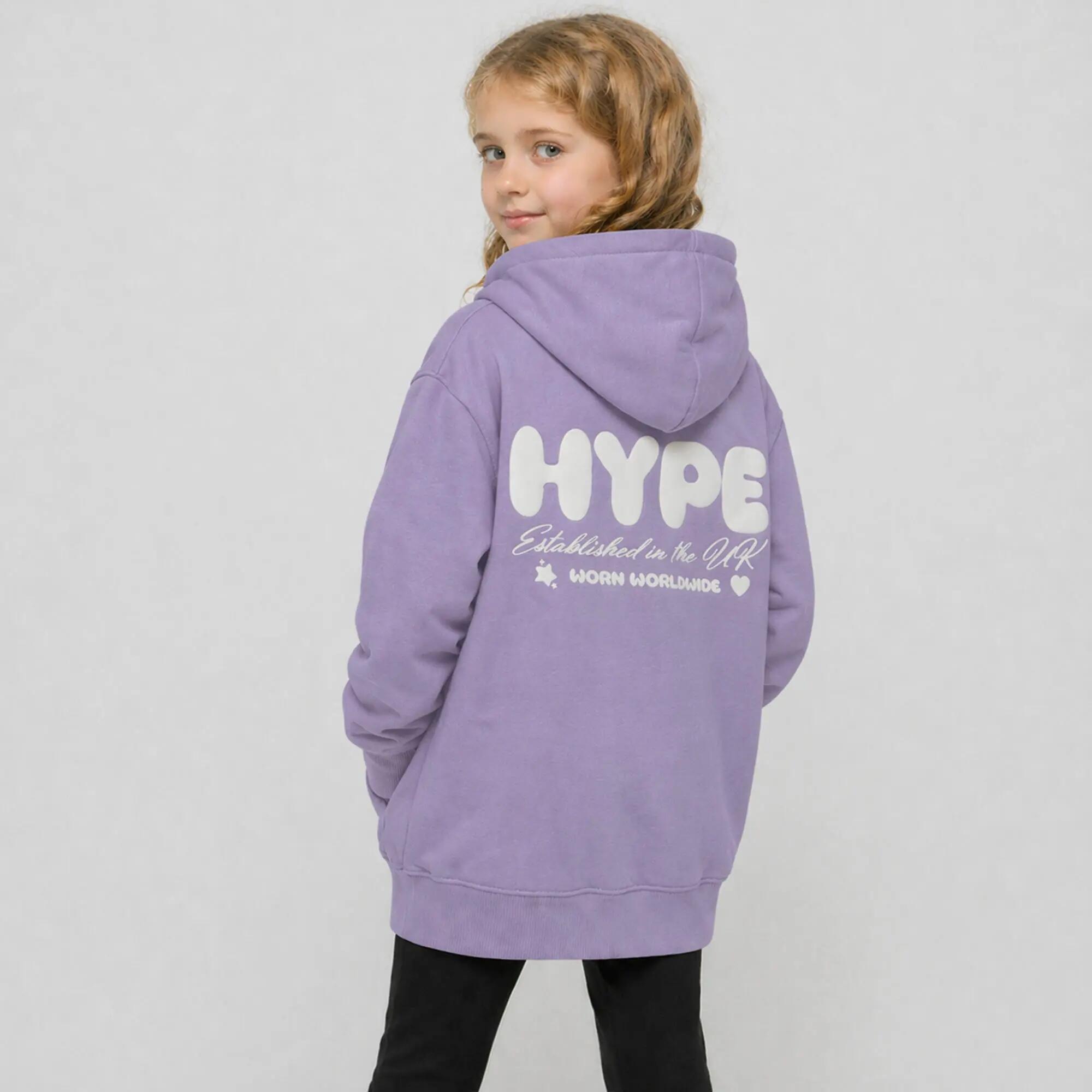 HYPE - Hoodie fille violet enfant sweat doux dos graphique casual 5/5
