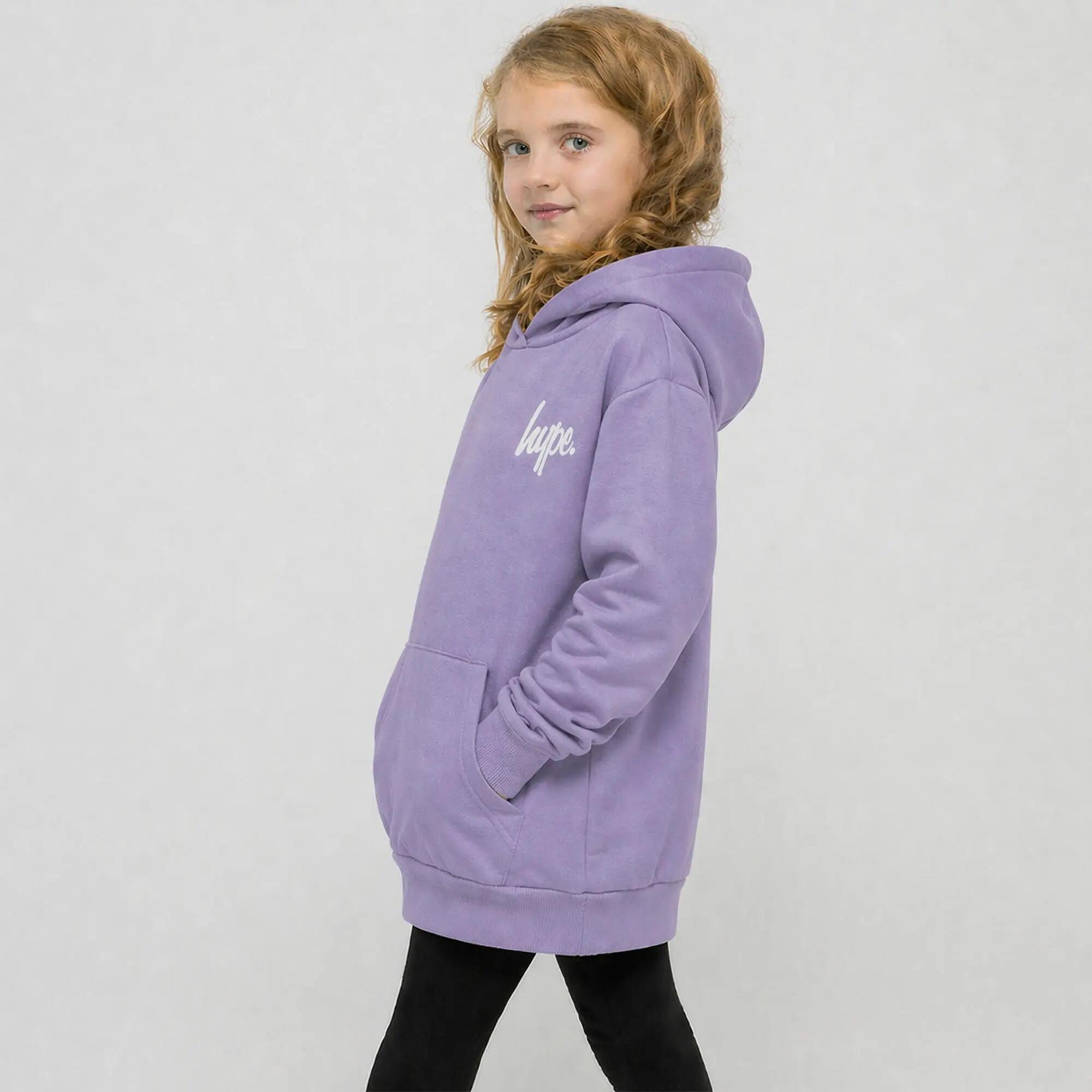 HYPE - Hoodie fille violet enfant sweat doux dos graphique casual 4/5