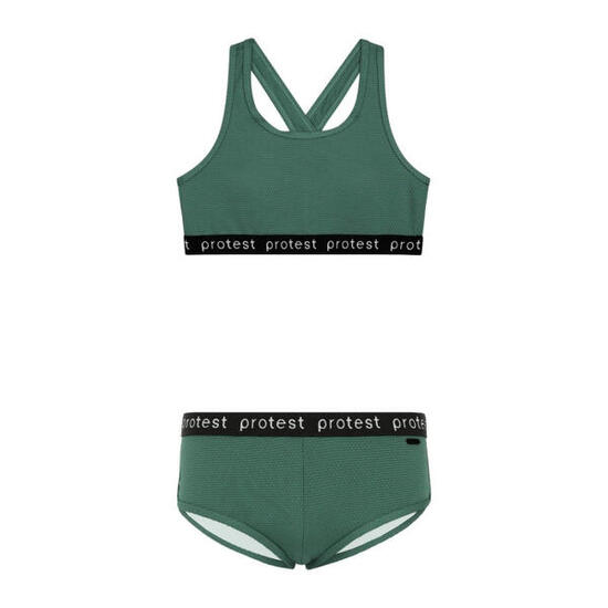 Bikini - natation - fille - crop top, short - prtbeau - vert