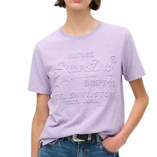 Superdry Damen T-Shirt Mauve mit Prägung