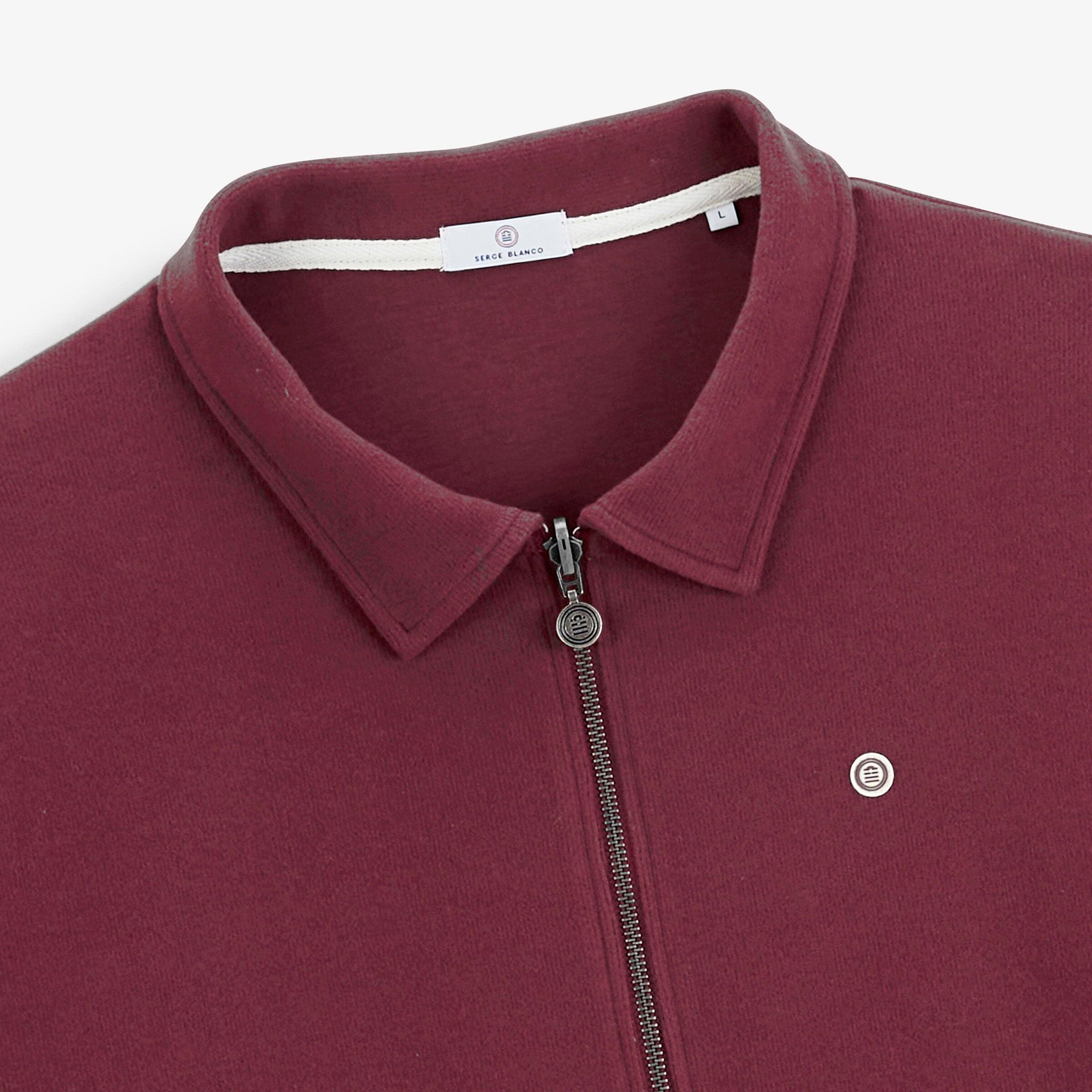 Sweatshirt met ritssluiting, French Rib en overhemdkraag 3/4